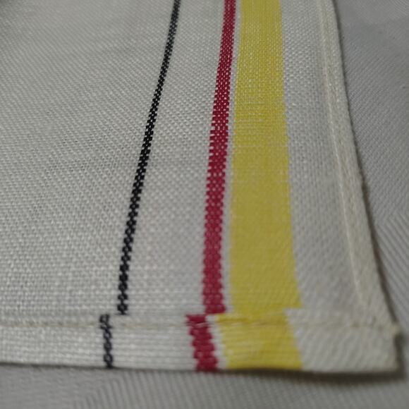 40s 50s Pure Linen Striped Tea Towel Unused French Kitchen Towel New Without Tag - Picture 4 of 4